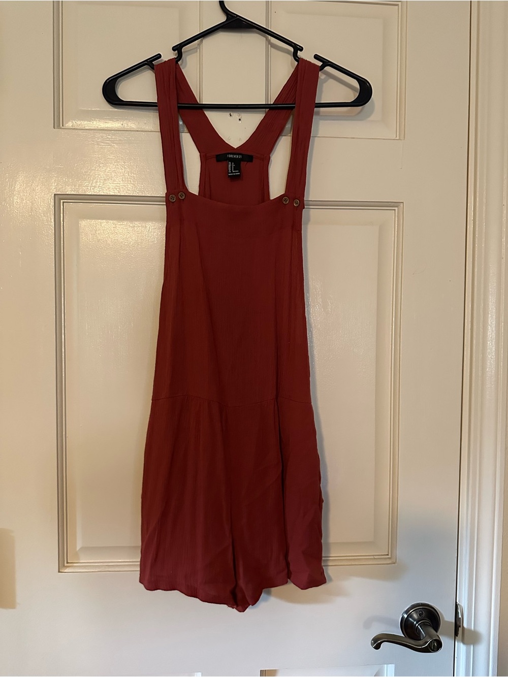 Forever 21 Rust Red Pinafore Romper